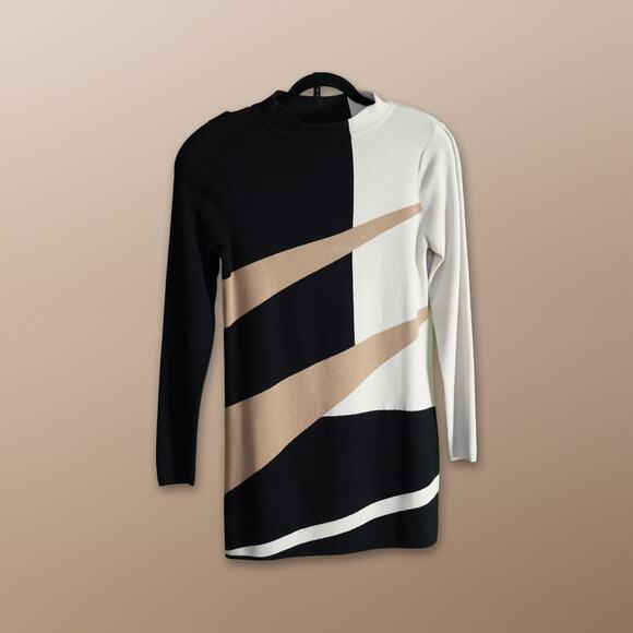 Alfani Black, Gold, and Beige Sweater - Size Medium - Picture 3 of 6